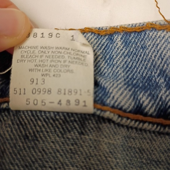 Vtg 91 Levis 505 Regular Fit Straight 38x36 (36x32) Denim Blue Jeans Zip Fly USA - Picture 9 of 16